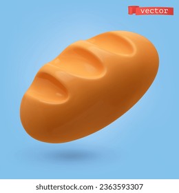 Loaf, 3d cartoon vector icon