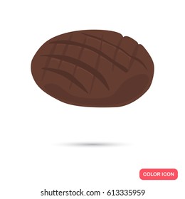 Loaf of black bread color flat icon for web and mobile design