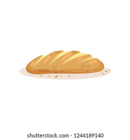 Loaf bread, bakery pastry fresh product vector Illustration on a white background