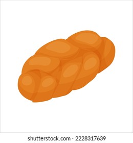 Una hogaza de pan. Pastel de mantequilla. La repostería. Bun para el desayuno. Panadería. Ilustración vectorial en un fondo blanco.