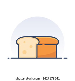 Loaf of bread. Detailed filled outline icon.