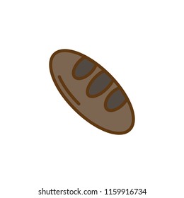 Loaf bread filled outline icon, line vector sign, linear colorful pictogram isolated on white. Rye bread symbol, logo illustration. Pixel perfect vector graphics