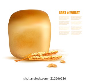 Um pão com grãos. Vetor.