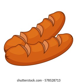 Loaf bread icon. Cartoon illustration of loaf bread vector icon for web