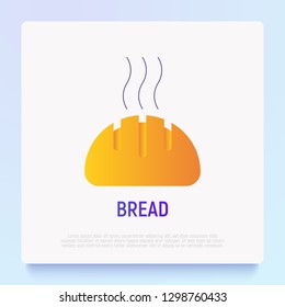 Loaf of bread icon in flat gradient style. Modern vector illustration for bakery logo.