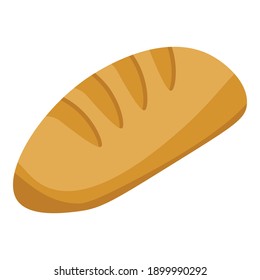 Loaf of bread icon. Isometric of loaf of bread vector icon for web design isolated on white background