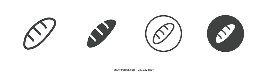 Loaf bread icon Vector logo outline