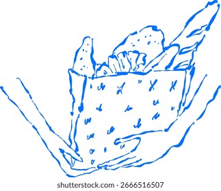 Loaf de pão ilustração desenhado à mão 