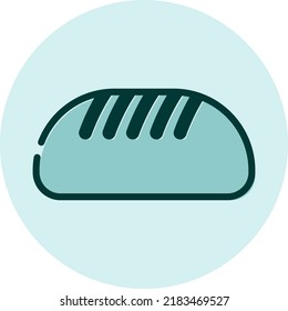 Loaf of bread, illustration, vector on a white background.
