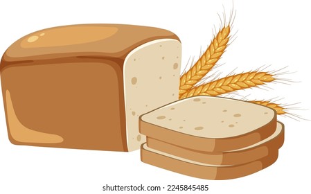 Loaf of bread isolated illustration