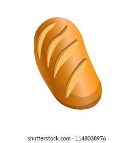 Loaf of bread isolated on white background. Vector illustration