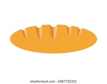 Loaf of bread isolated on white background Flat Vector illustration. French baguette icon. Concept of Bakery or Bread Prices. Healthy bread isolated on white background, traditional food sign symbol.