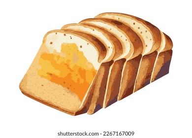 Loaf of bread isolated in white background 