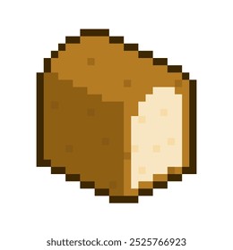 Pão De Pão, Ícone De Pixel Art Isométrico, Isolado
