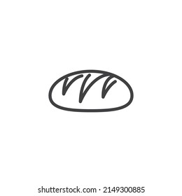 Loaf of bread line icon. linear style sign for mobile concept and web design. Baguette bread outline vector icon. Bakery symbol, logo illustration. Vector graphics