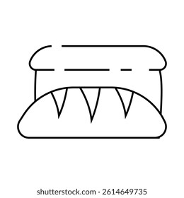 loaf bread line icon vector. loaf bread sign. isolated contour symbol black illustration