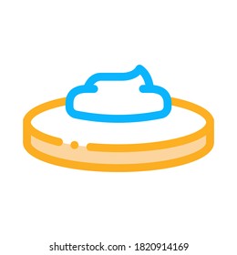 loaf of bread with mayonnaise icon vector. loaf of bread with mayonnaise sign. color symbol illustration