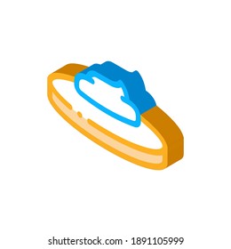 loaf of bread with mayonnaise icon vector. isometric loaf of bread with mayonnaise sign. color isolated symbol illustration