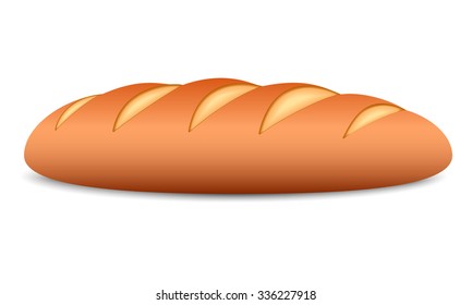 Loaf of bread on a white background. Vector illustration.