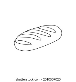 Loaf of bread one line art. Continuous line drawing of White bread.