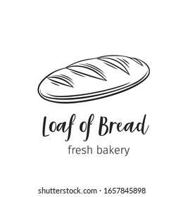 Loaf Of Bread Outline Hand Drawn Icon For Bakery Shop Or Food Design. Vector Illustration