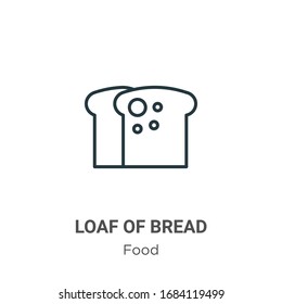 Loaf of bread outline vector icon. Thin line black loaf of bread icon, flat vector simple element illustration from editable food concept isolated stroke on white background