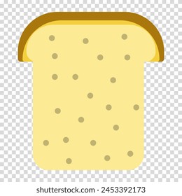 A loaf of bread with seeds in a section, nutritious food, carbohydrates, flour, flat design, simple image, cartoon style. Healthy eating concept. Vector line icon for business and advertising