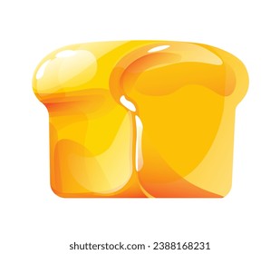 Loaf of bread shape, gummies jelly candy isolated icon. Tasty sweet product for kids and adults. Delicious gelatin based marmalade. Dessert meal, sugary food. Vector in flat styles, isolated