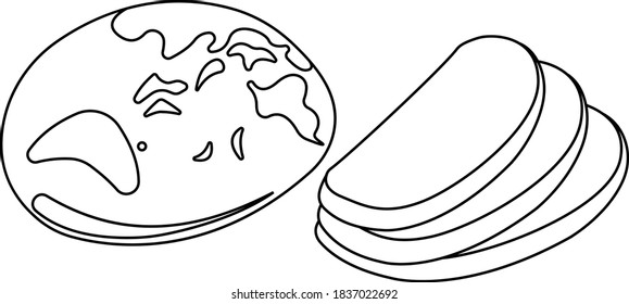 Loaf of Bread with Slices on Wooden Board - Vectorjunky - Free Vectors