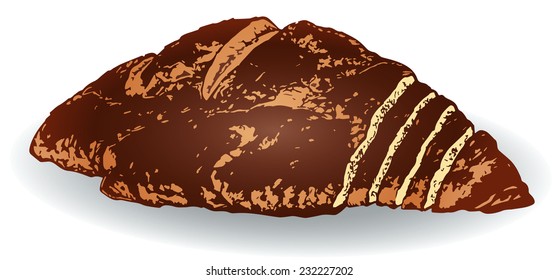 Loaf of bread with slices