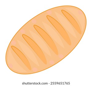 Loaf of bread with a smooth surface and distinct ridges