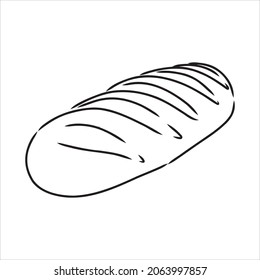 Loaf of bread. Vector black hand drawn vintage engraving illustration for poster, label and menu bakery shop. Isolated on the white background.