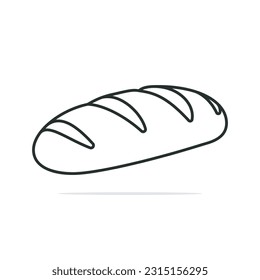 Loaf of bread vector color cartoonish illustration	