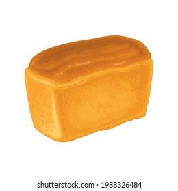 Loaf of bread. Vector color realistic illustration for poster, label and menu bakery shop. Isolated on the white background. Hand drawn design element