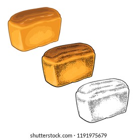 Loaf of bread. Vector color vintage engraving illustration for poster, label and menu bakery shop. Isolated on the white background. Hand drawn design element