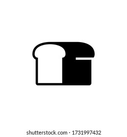 Loaf of bread vector icon in black solid flat design icon isolated on white background