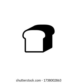 Loaf of bread vector icon in black solid flat design icon isolated on white background