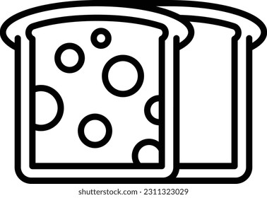 hoja de pan marrón diseño de ícono de línea vectorial de pan, símbolo de panadería y orfebrería, signo de Cuisine Maestro, ilustración de stock de conocedor de comida, concepto de rodajas de pan