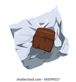 A loaf of chocolate . packaging of a chocolate 