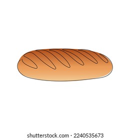 Loaf von frischem Brot in einer Linie Zeichenstil. Bäckerei und Café Konzept. Handgezeichnete Vektorgrafik.