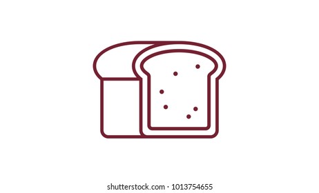 a loaf of freshly baked bread, illustration, icon food