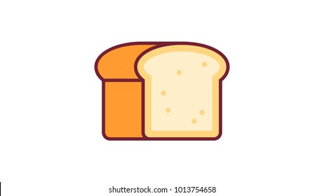 a loaf of freshly baked bread, illustration, icon food