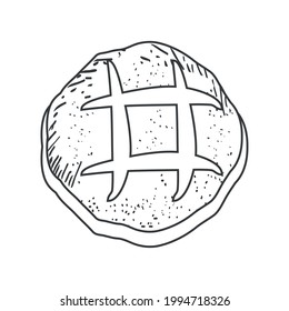 loaf of grain sketch isolated icon