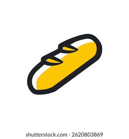 Loaf graphic shows bread icon isolated