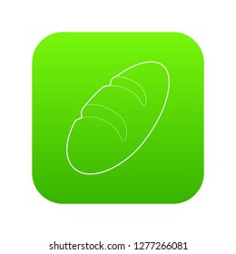 Loaf icon green vector isolated on white background