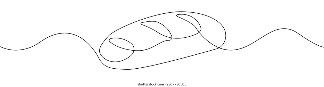 Loaf icon line continuous drawing vector. One line Loaf icon vector background. Loaf icon. Continuous outline of a Bread can be baked icon.