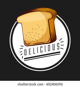 loaf icon over background. bakery product concept. colorful design. vector illustration