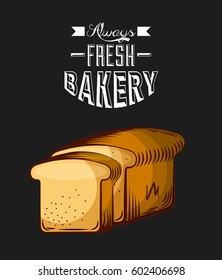 loaf icon over background. bakery product concept. colorful design. vector illustration