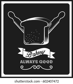 loaf icon over black background. bakery product concept. vector illustration