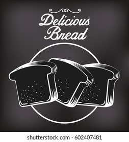 loaf icon over black background. bakery product concept. vector illustration